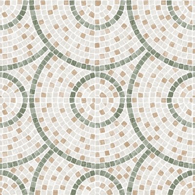 Dutch Artifice- Mozaïek tegel Beige/groen M763-04